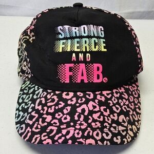 Place Sport Snapback Hat Boys L/XL Black Rainbow Leopard Strong Fierce Fab Cap
